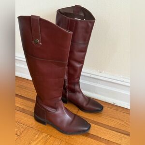 Sam Edelman Drina Brown Leather Knee-High Riding Boots